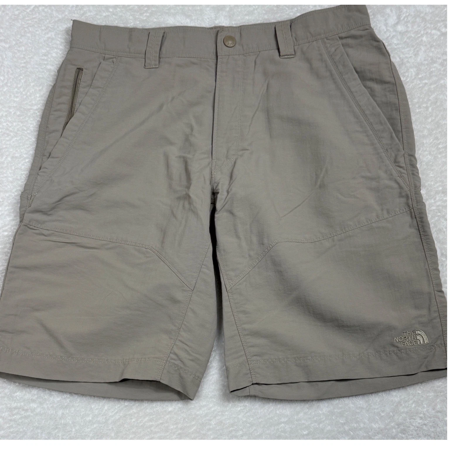 The North Face Mens Ripstop Cargo Shorts Khaki Tan Nylon Hiking Trail Size 34