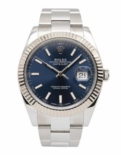 Rolex Datejust 41 126334 Blue Baton 2017  Box and Papers