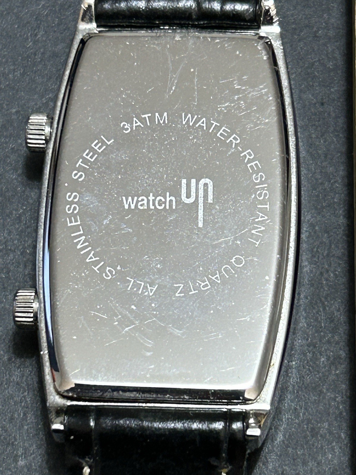 Watch Up Dual Time Zone Rectangular Silver-Toned … - image 3