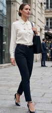 Zara Black Basic Collection Tailored Trousers Slacks Pants Pockets ,8. Good Cond