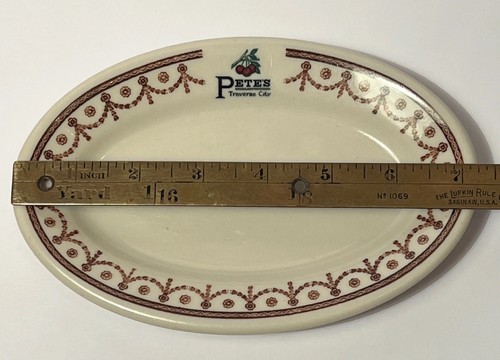 VTG Pete’s Traverse City MI Shenango China Restaurant Ware Cherry Plate Platter - Picture 12 of 21