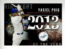 2015 Topps Update Series #H-90 YASIEL PUIG Dodgers HIGHLIGHT OF THE YEAR 2013