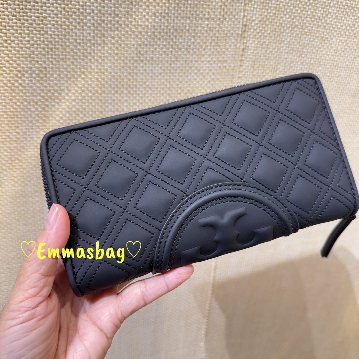 Tory Burch FLEMING SOFT MATTE ZIP CONTINENTAL WALLET 142826 Black