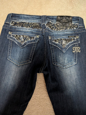 Miss Me Womens Jeans Capri -SIZE 31 - blue Je6063p3 Denim Low Rise - 27 Inseam
