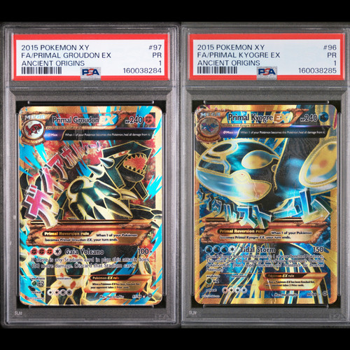 PSA 1 SEQUENTIAL 2015 Pokemon XY Ancient Origins Primal Groudon EX 97 Kyogre 96