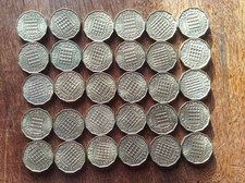 Bulk lot of TWENTY FIVE (25) Old Brass Three Pence Coins - All QE2 - Free Post