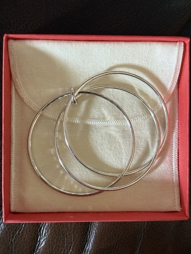 James Avery 925 Sterling Silver Hammered Round Bangle Bracelets