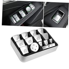 Inner Door Power Window Switch Button Covers Trim Sticker Replacement Silver