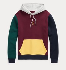 Polo Ralph Lauren Colorblock Cropped Hoodie Women s S Youth L 14-16 Pony Logo
