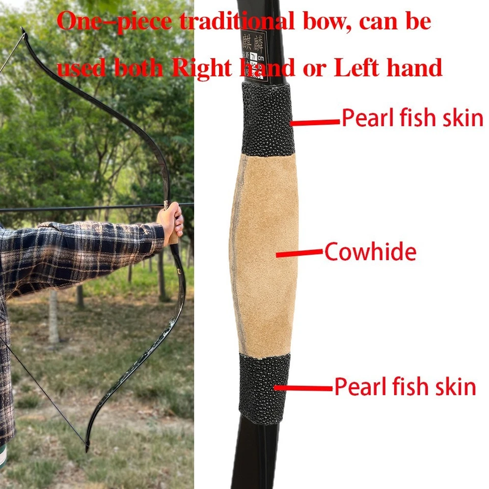 52" Takedown Longbow 15-95lbs Cowhide Riser Archery Traditional Bow Hunting RHLH - Image 4 of 4