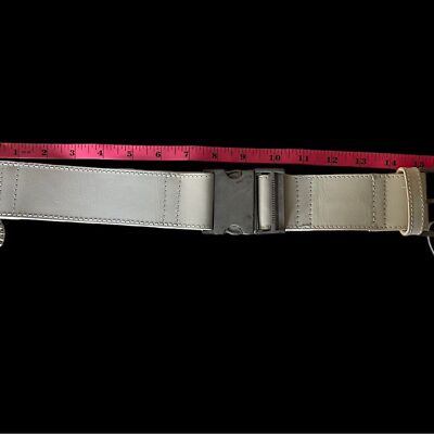 Free People White Leather Diamonte Chain Belt Distressed NEW  display picture 2