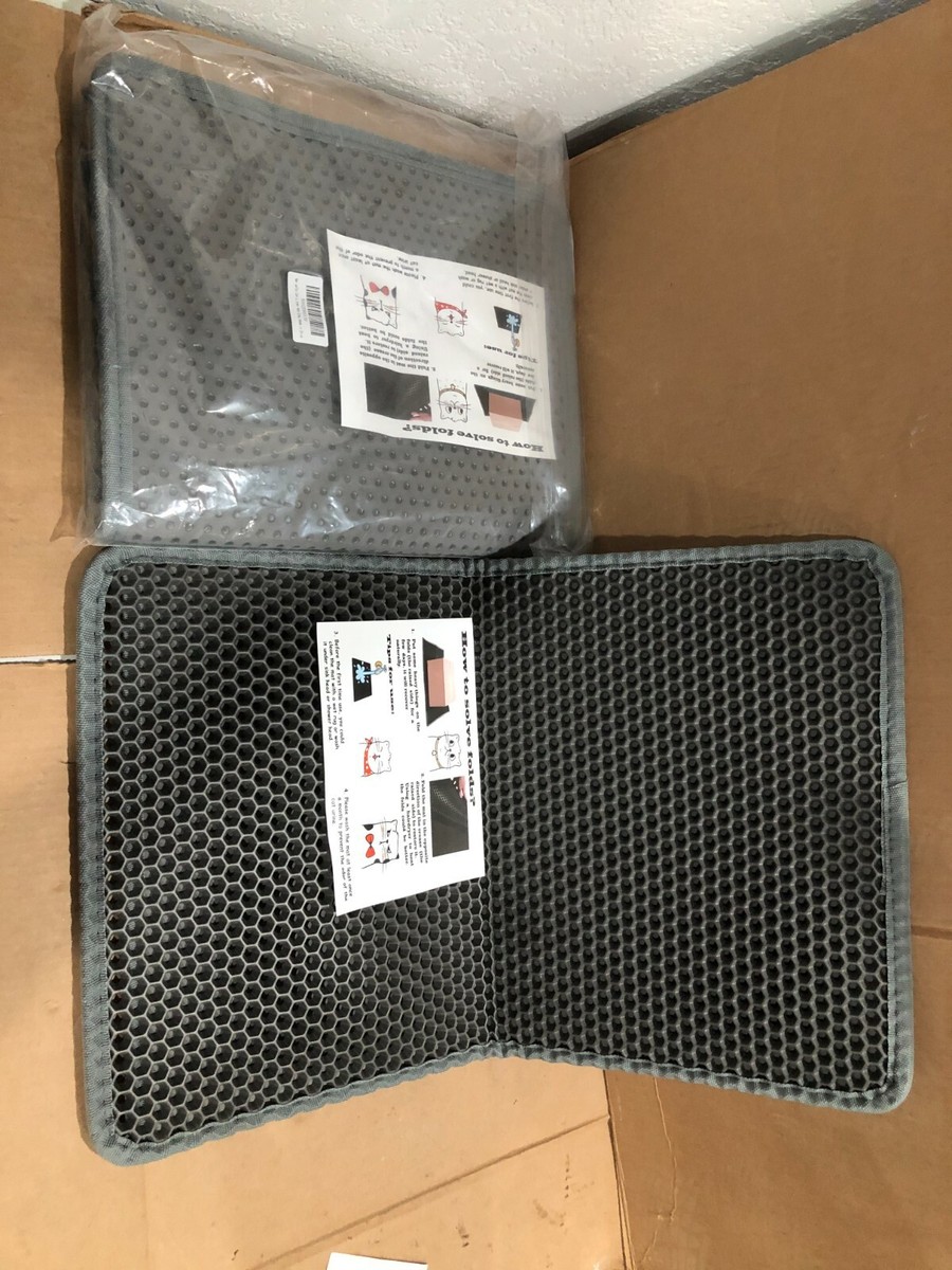 PK) LeToo Double Layer Cat Litter Mat Gray NEW FREE SHIPPING