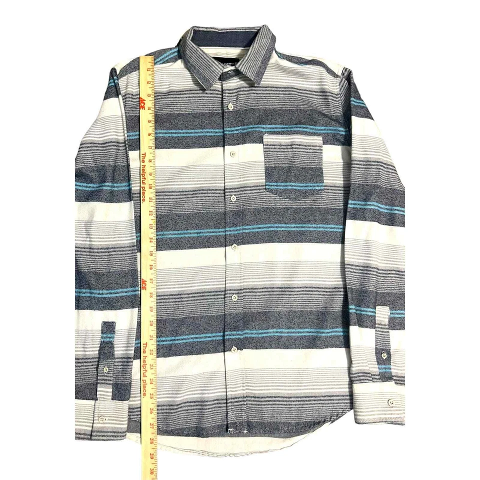 Ocean Current Washburn Striped Flannel Shirt Size Medium Gray, Blue Long Sleeve - Image 3 of 4