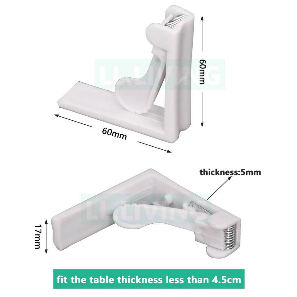 4Pcs Tablecloth Clips Desk Table Cloth Cover Clamps Holder Party Wedding White - image 2 of 4