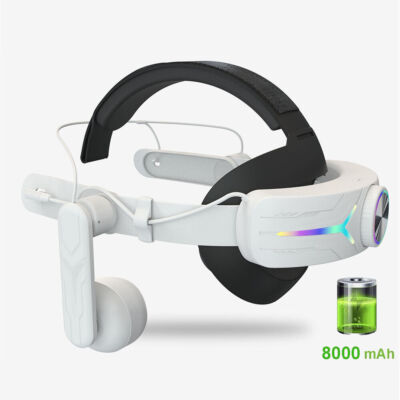 For Meta Quest 3 VR Headset with Ear Muffs 8000mAh Battery Pack