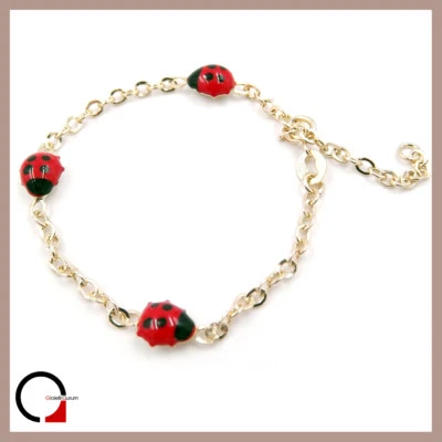 GIOIELLI AURUM Bracciale COCCINELLA bambino in oro giallo braccialetto baby bimba portafortuna