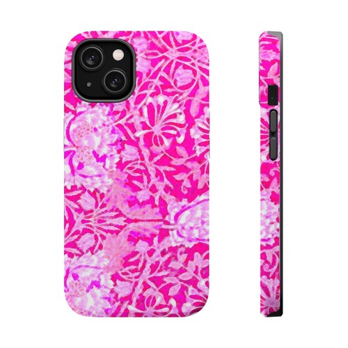 Magsafe Phone Case for iPhones 13-14 Pink Floral Art - Picture 13 of 81