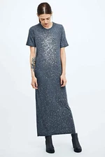 [IRO] Lina Maxi Long Jeresy Dress Gray Color Short Sleeve Sz M, New without Tags