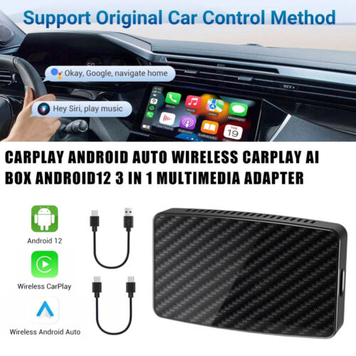 Android 11 Wireless Carplay AI Box Android Auto Adapter Multimedia Video Player#