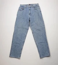 Vintage 90s Tommy Hilfiger Mens 32x32 Distressed Spell Out Baggy Fit Denim Jeans