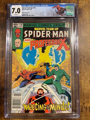 Marvel Team-Up 118 CGC 7.0 Spider-Man Professor X  1982 Amazing Men Custom Label