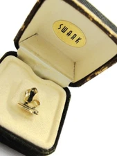 Phonograph Tie Tack Pin Swank Gold Tone Tux Shirt Classic Music Vintage IOB