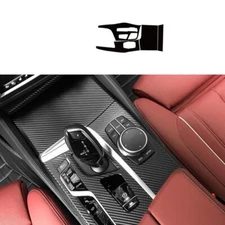 Console Gear Shift Panel Trim For BMW 5 Series G30 Carbon Fiber Sticker 2018-22
