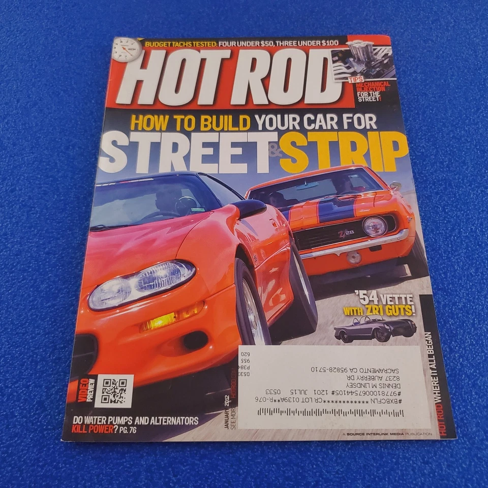 HOT ROD: HOW TO BUILD YOUR CAR FOR STREET STRIP '54 VETTE WITH ZR1 GUTS JAN 2012 - Image 3 of 4
