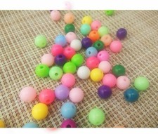 50 Acrylic Beads Round 8mm Assorted Lot BULK Wholesale Jewelry Supplies