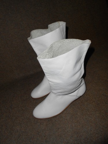 Handmade Designer Damen Stiefel Stiefeletten Boots Echtleder Weiss Gr.36 Neue