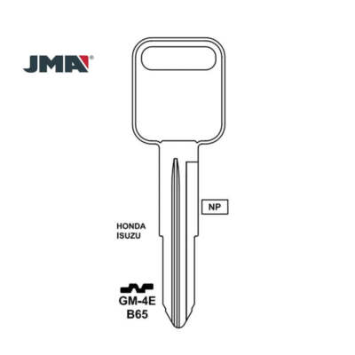 JMA Replacement Uncut Key Blank for Isuzu - B65 - GM-4E (10 Pack)