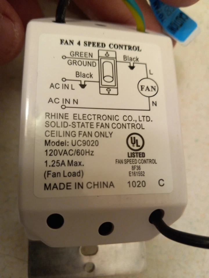 Ventilador Minka Aire UC9020 120VAC/60Hz controle de 4 velocidades - Imagem 4 de 4