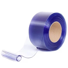 Clear PVC Curtain Strip Door Bulk Roll, 101' Length x 8" Width x 0.08" Thick