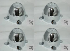 (4) VINTAGE U.S. MAG INDY 4 DOG EAR 2-1/2" SPACING WHEEL RIM CENTER CAP 4 LUG 