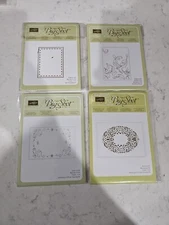 Lot Of 4 Stampin Up! Textured Impressions Elegant Lines-Sizzix Big Shot-Retired 