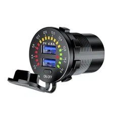 Car Fast Charger Adapter Dual Port USB Cigarette Lighter Socket For Cell Phone