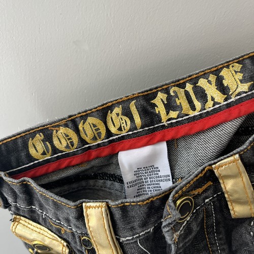 Vintage Kids Coogi Luxe Denim Shorts Gold Dragon Embroidered Size 6 - Picture 7 of 9