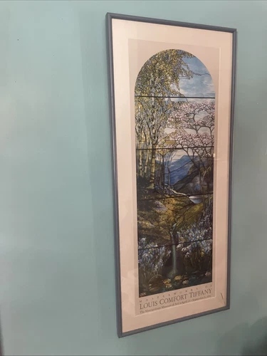 Rare Vintage Masterworks Louis Comfort Tiffany Museum Art Framed Crack In Glass