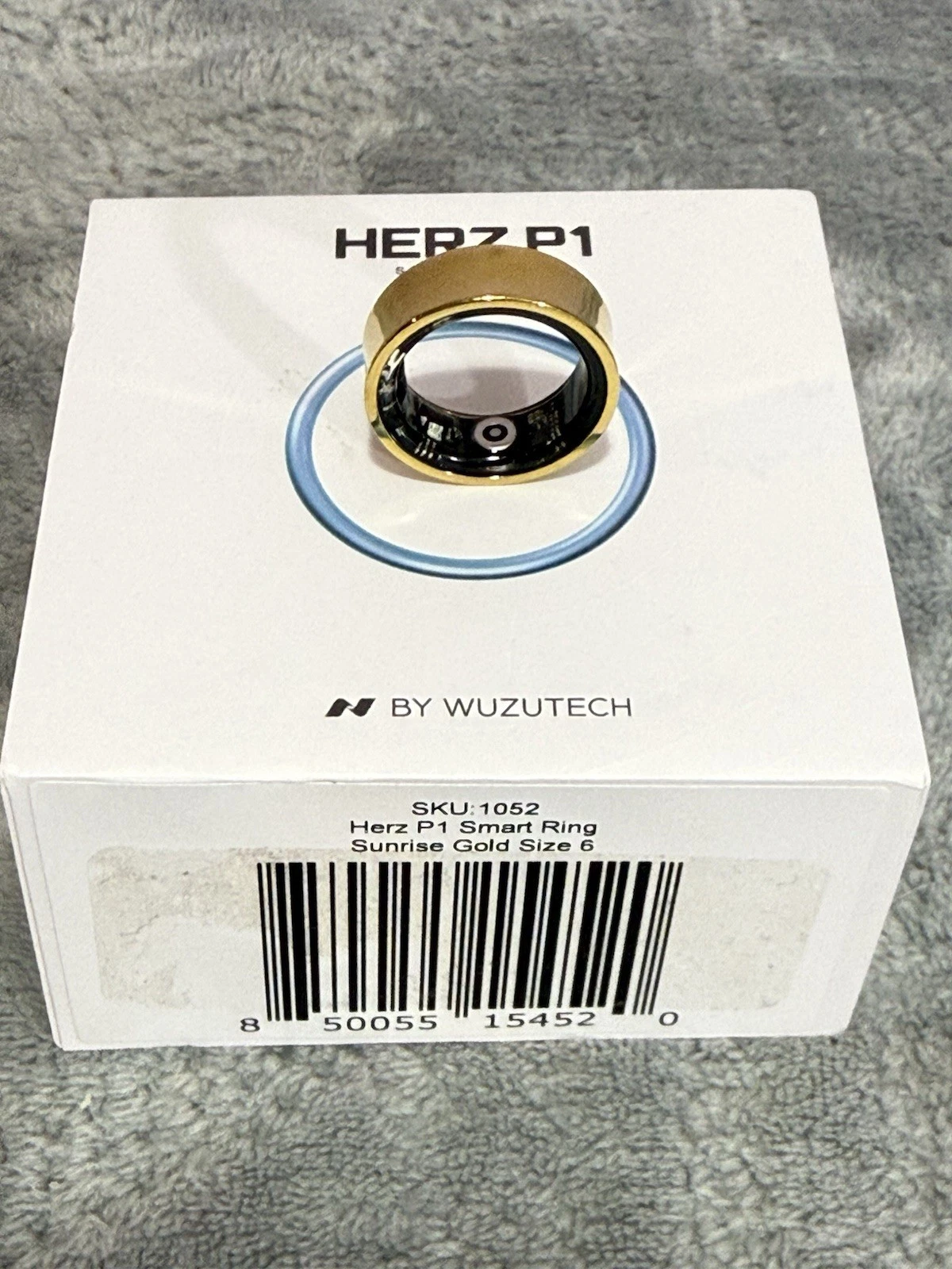 New / Unused Herz P1 Smart Ring - Gold Tone - Size 4