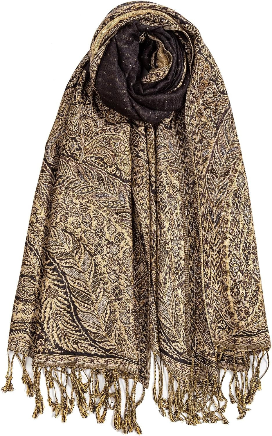 Pashmina Feel Shawls Wraps for Women Rave Scarf Soft Silky Reversible M