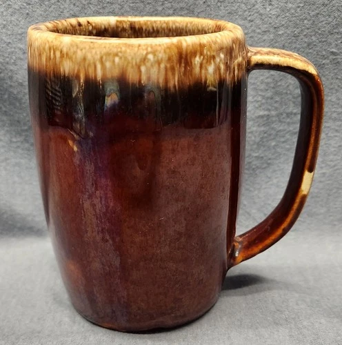 Vintage Hull Oven Proof Brown Drip Glaze Coffee Mug Beer Stein Stoneware Pottery