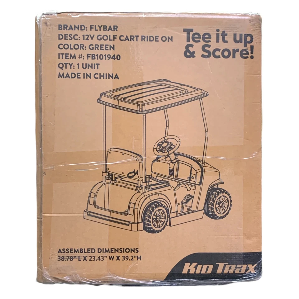 Flybar Kid Trax 12V 高尔夫球车电池供电骑乘和练习高尔夫套装 — 第 3/4 张图片