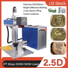2.5D JPT Mopa 200W 300W Fiber Laser Marking Engraving Machine for Relief Mark US