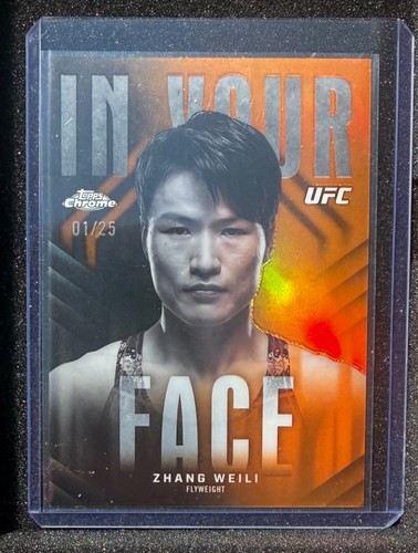 2026 Zhang Weili 1/25 First Print Topps Chrome UFC In Your Face Orange Refractor