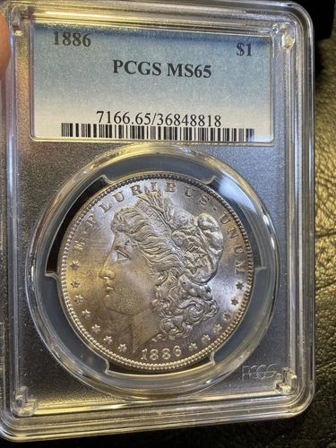 1886 $1 PCGS MS65 - Toned Silver Morgan Dollar