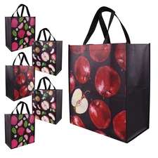 6 Pack Reusable Grocery Bags Large Heavy-duty Shopping Bag with Sturdy Handle...