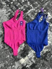 2 Pack Hey Shape Body Shaper Body Suits, Pink And Blue, Size 3XL