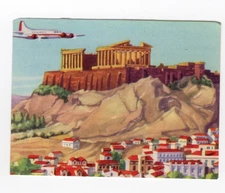 Aviation Card Granose Air Travel 1957. Acropolis to Ellinikon airport