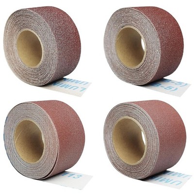Total 20 Yard 1-1/2 Inch Wide Emery Cloth Sandpaper Roll Assorted - 80 120 22...