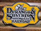 VINTAGE DURANGO & SILVERTON RAILROAD PORCELAIN SIGN NARROW GAUGE TRAIN COLORADO
